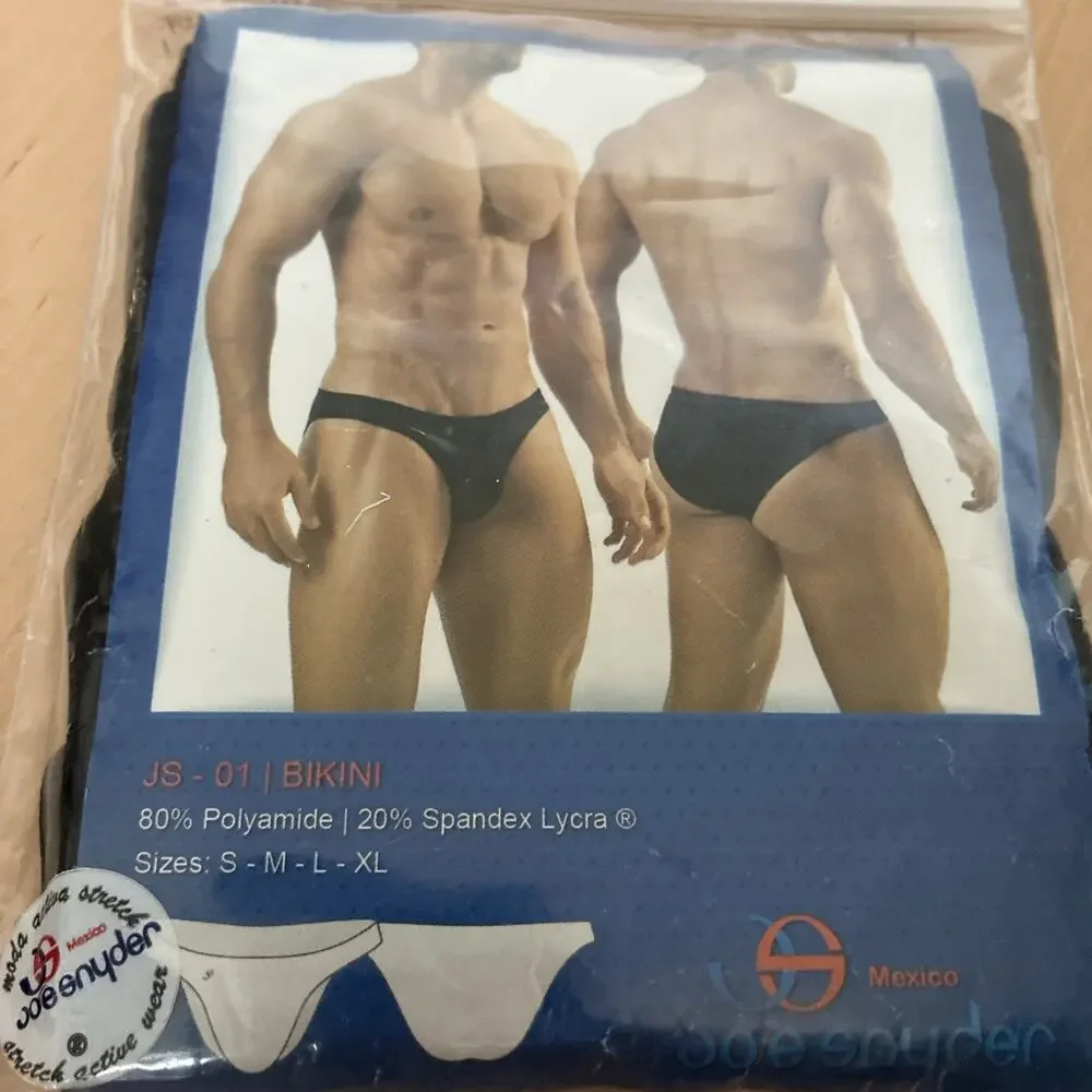 Joe Snyder Black Bikini Brief Underwear Men's Size L Brand New
